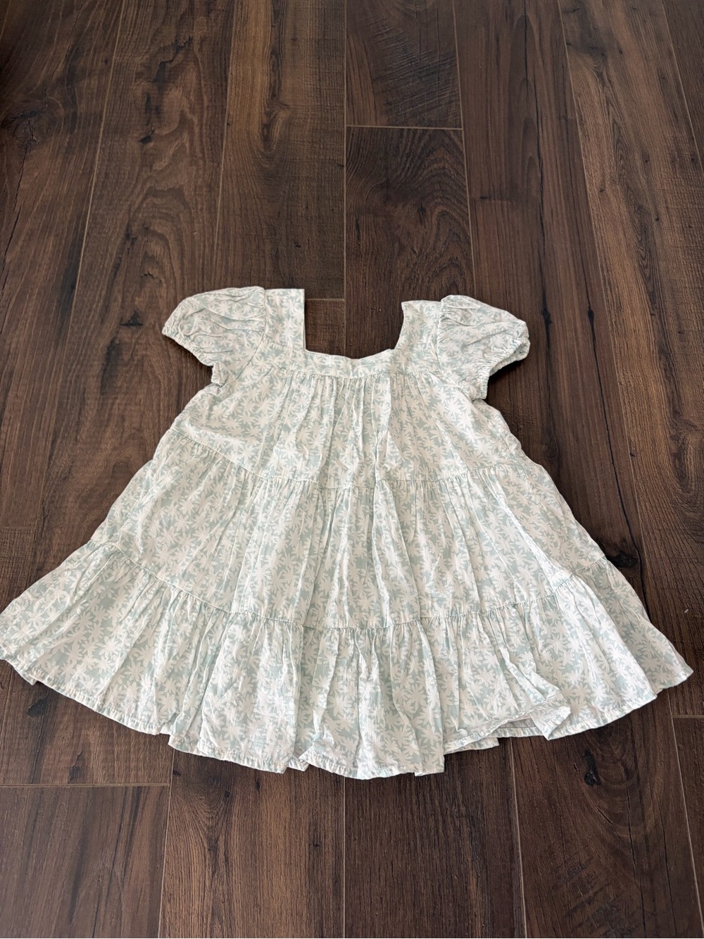 BabyGAP Light Green Floral Tiered Casual Dress